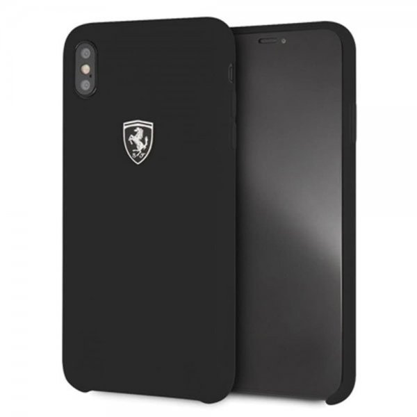 iPhone Xs Max Skal Sillikon Ferrari Logo Svart