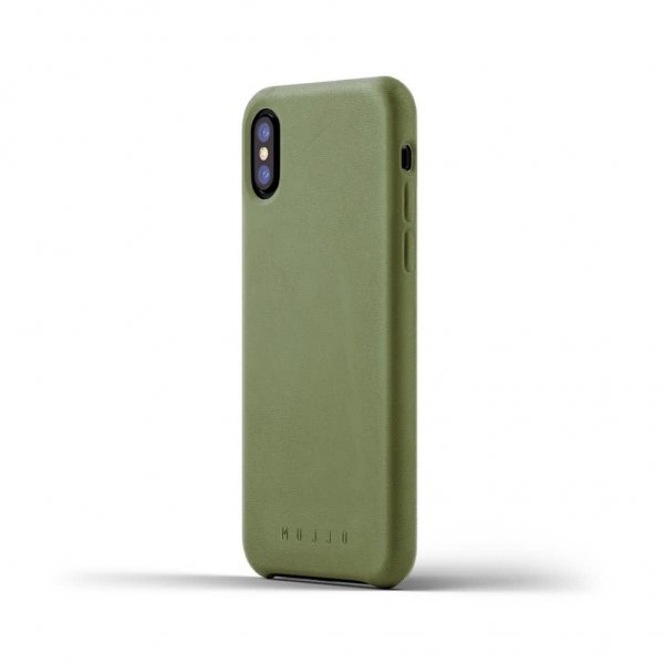 iPhone X/Xs Skal Äkta Läder Olivgrön