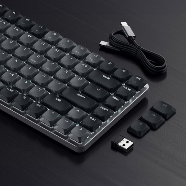 SM1 Slim Mekaniskt Bluetooth Tangentbord Mörkgrå