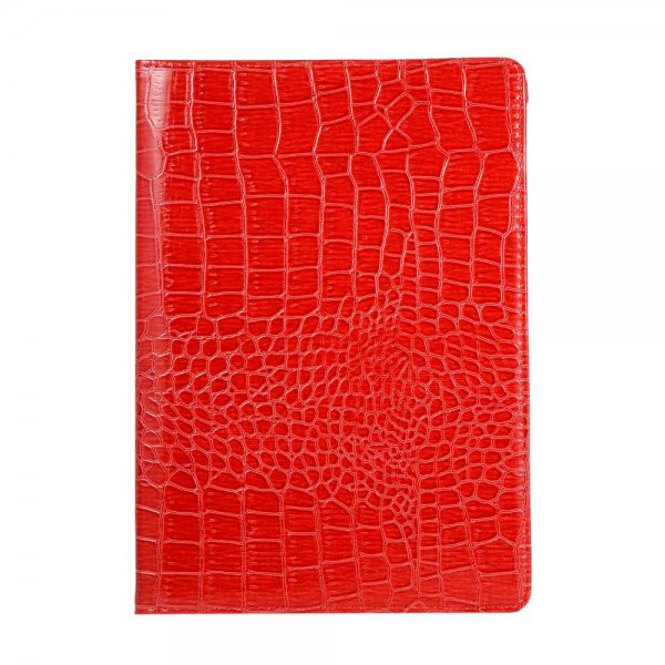 iPad 10.2 Fodral 360 Grader Vridbar Krokodilmönster Röd