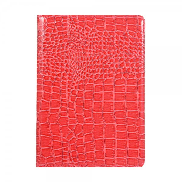 iPad 10.2 Fodral 360 Grader Vridbar Krokodilmönster Röd Magenta