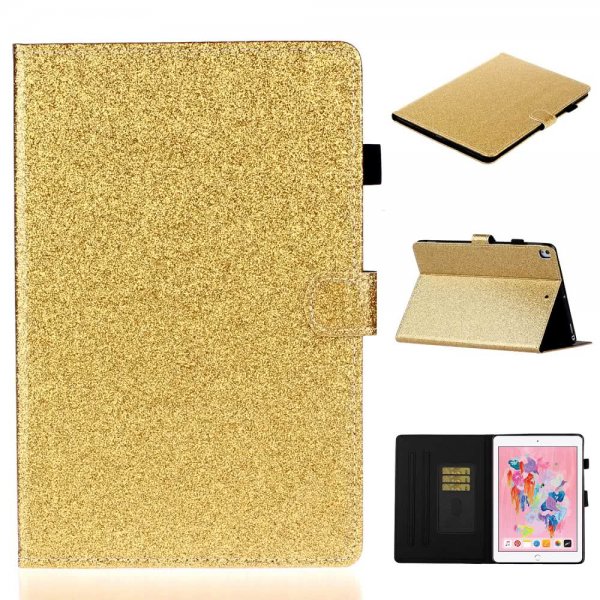 iPad 10.2 Fodral Glitter Guld