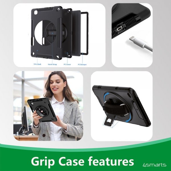 iPad 10.2 (gen 7/8/9) Skal Rugged Case Grip Svart