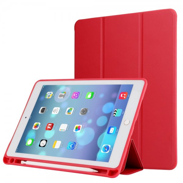 iPad Air 2019 / iPad Pro 10.5 Fodral Nappatextur PU-läder Pennfack Röd