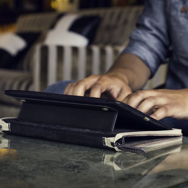 iPad 9.7 (gen 5/6)/iPad Air 1/2 Fodral BookBook Äkta Läder Stativ Brun