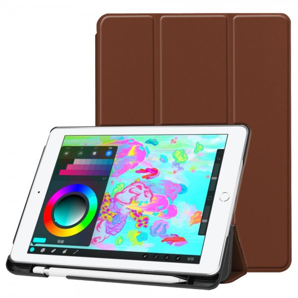 iPad 9.7 Vikbart Smart Fodral Stativ Pennfack Brun