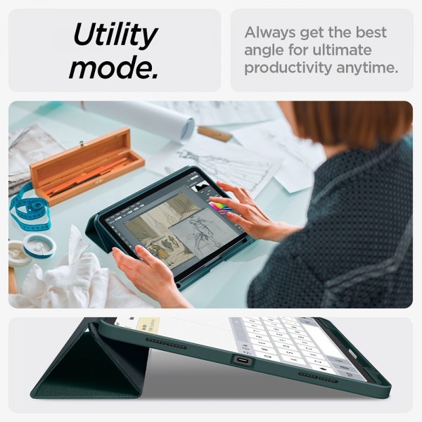 iPad Air 13 (M2/M3) Fodral Urban Fit Midnight Green