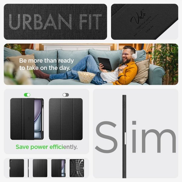 iPad Air 13 (M2/M3) Fodral Urban Fit Svart