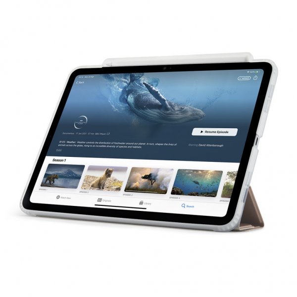 iPad Air 13 (M2/M3) Fodral Origami No3 Pencil Case Metallic Rosa