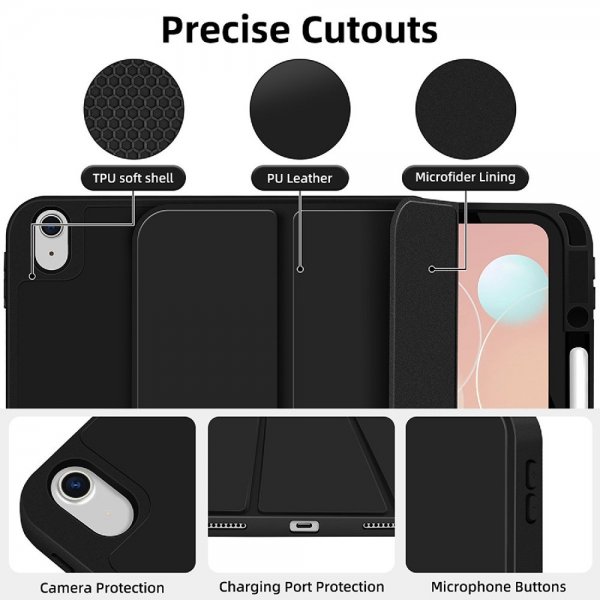 iPad Air 13 (M2/M3) Fodral Folio Case Basic Svart