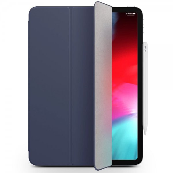 iPad Pro 11 2018 Smart Fodral Magnetfäste Tri-Fold PU-läder Blå