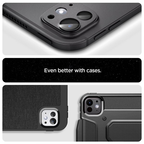 iPad Pro 11 (M4/M5)/iPad Pro 13 (M4/M5) Kameraskydd Glas.tR EZ Fit Optik Metal Space Black