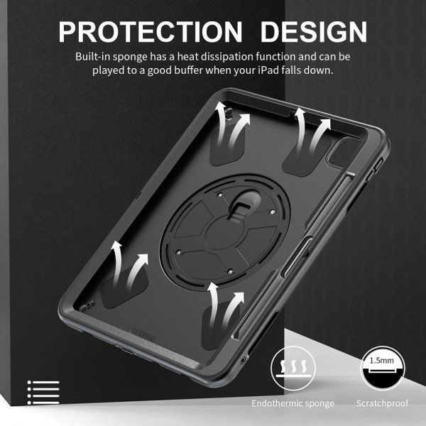 iPad Pro 11 (M4/M5) Skal Rugged Case Grip Svart