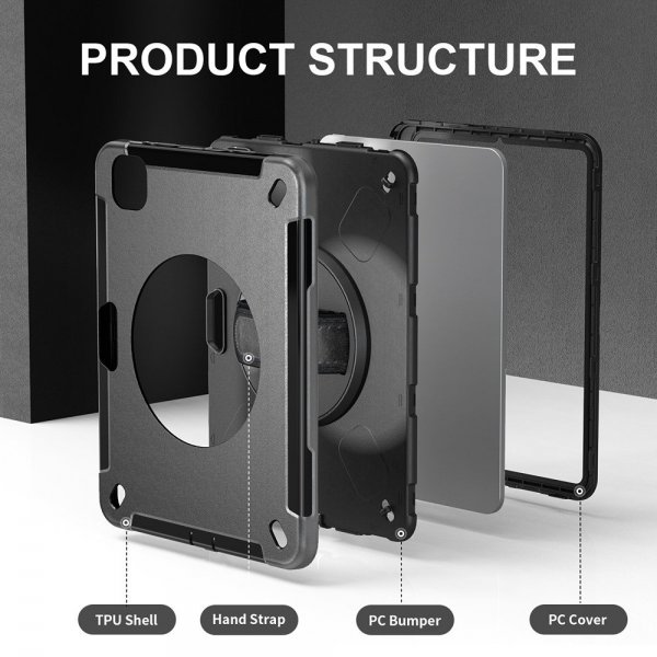 iPad Pro 11 (M4/M5) Skal Rugged Case Grip Svart