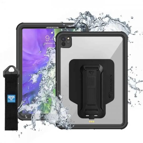 iPad Pro 11 (gen 2/3/4) Skal Waterproof case Svart Transparent