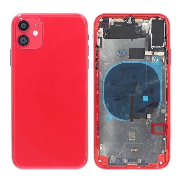 iPhone 11 Baksida med Komplett Ram Premium - Röd