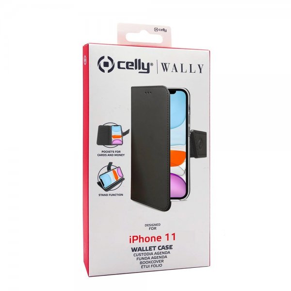 iPhone 11 Fodral Wally Wallet Case Svart