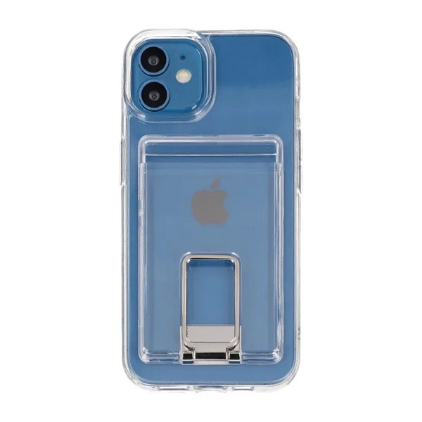 iPhone 11 Skal med Stativ Korthållare Transparent