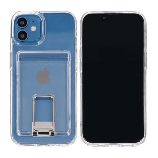 iPhone 11 Skal med Stativ Korthållare Transparent