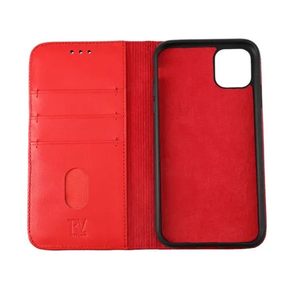 iPhone 11 Fodral Äkta Läder Röd