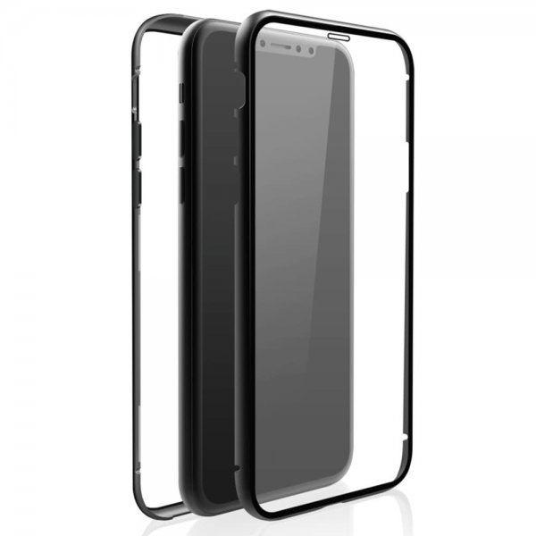 iPhone 11 Pro Max Skal 360° Real Glass Case Svart Transparent