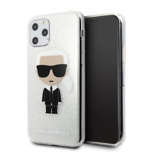 iPhone 11 Pro Max Skal Iconic Glitter Cover Silver