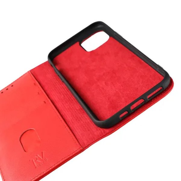 iPhone 11 Pro Fodral Äkta Läder Röd