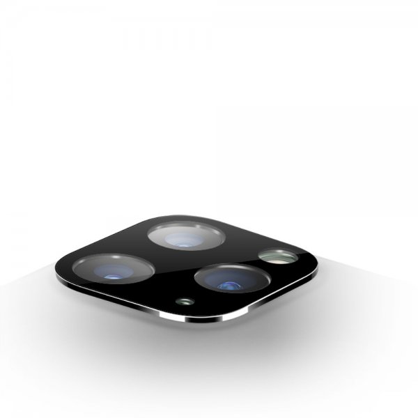 iPhone 11 Pro/Pro Max Kameralinsskydd Härdat Glas Metall Silver
