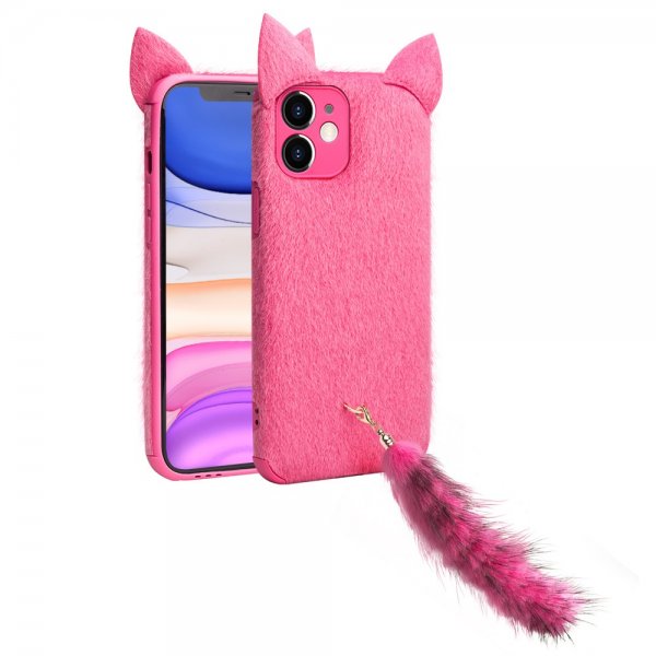 iPhone 11 Skal Plysch Rosa