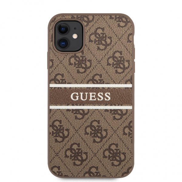 iPhone 11 Skal Printed Stripe Brun