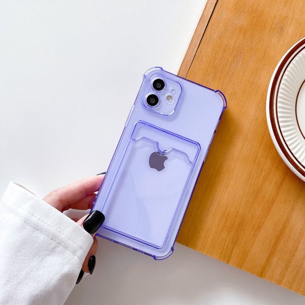 iPhone 11 Skal Korthållare Stöttåligt Lila