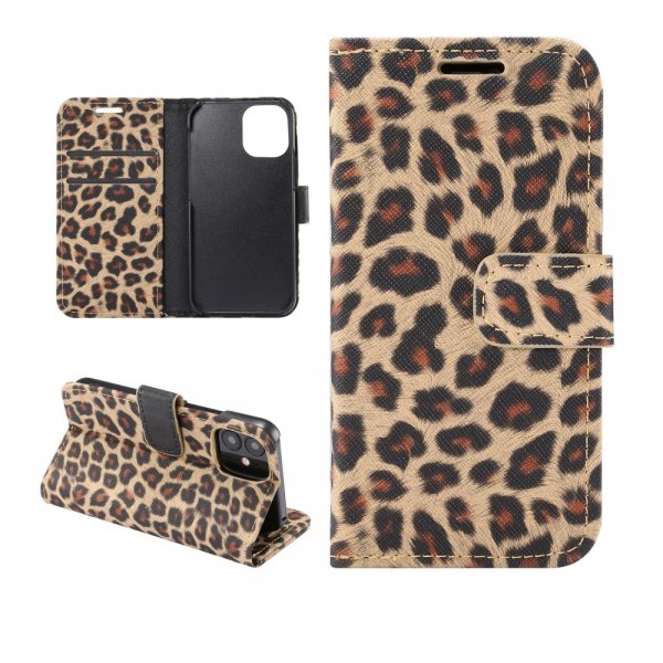 iPhone 12 Mini Fodral Leopardmönster Brun