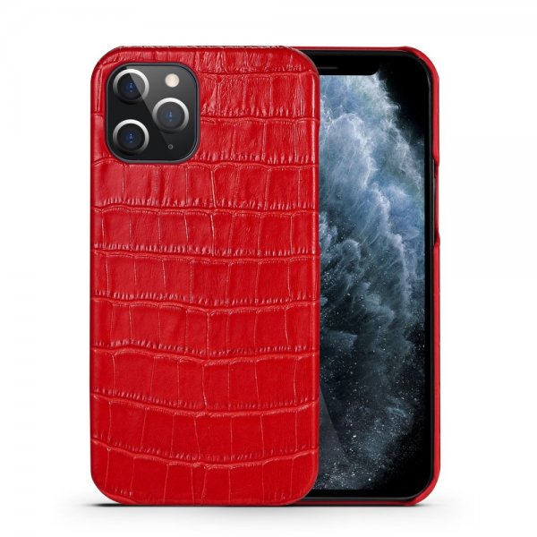 iPhone 12/iPhone 12 Pro Skal Krokodilmönster Röd