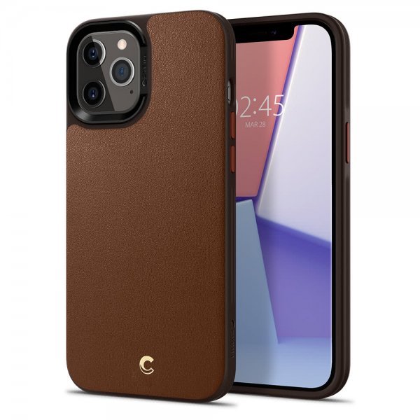 iPhone 12/iPhone 12 Pro Skal Leather Brick Saddle Brown