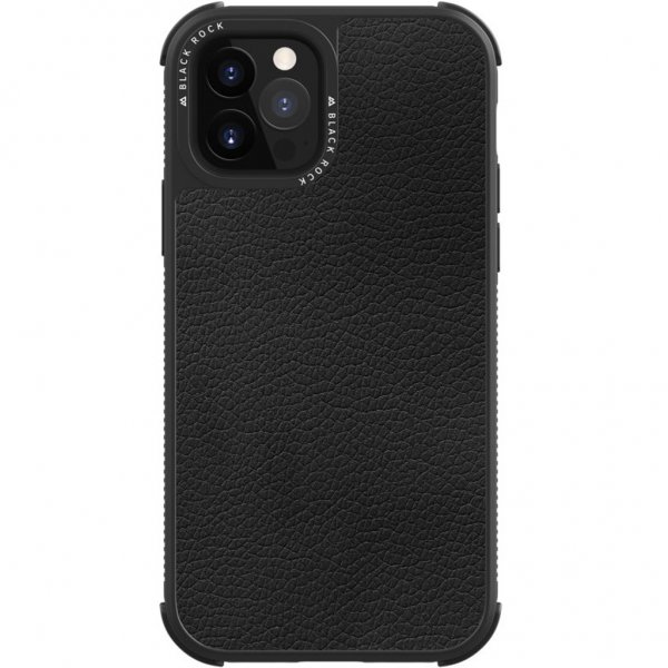iPhone 12/iPhone 12 Pro Skal Robust Case Real Leather Svart