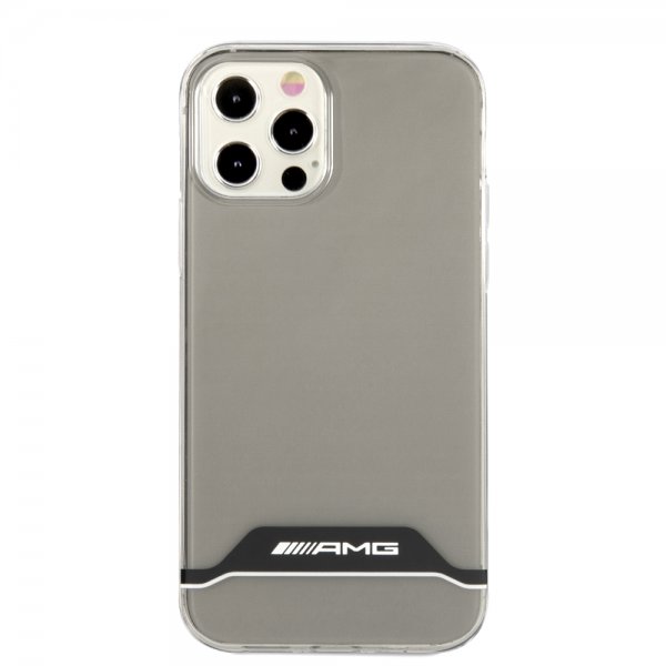 iPhone 12/iPhone 12 Pro Skal Stripes Horizontal Transparent Svart