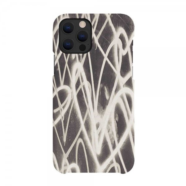iPhone 12/iPhone 12 Pro Skal Växtbaserat Graffiti Heart Black White