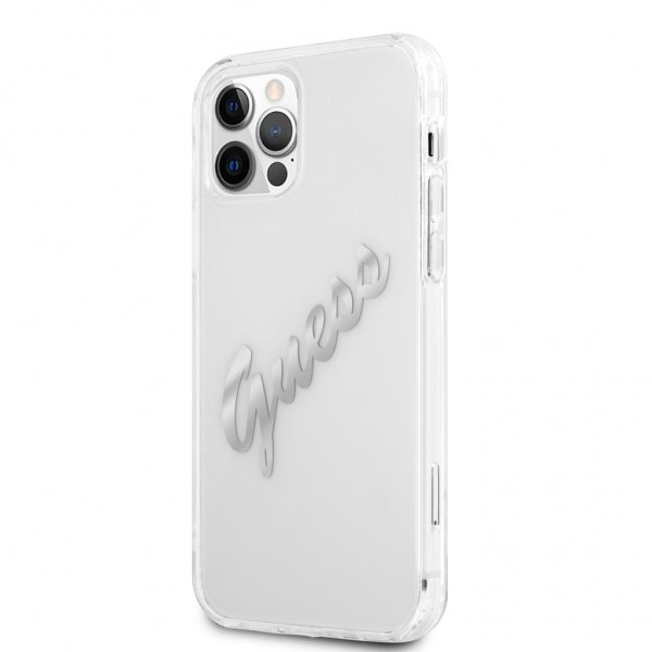 iPhone 12/iPhone 12 Pro Skal Vintage Script Silver Klar