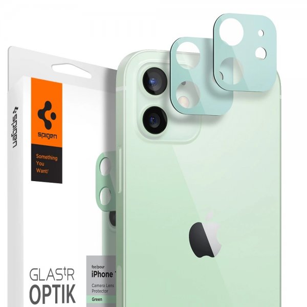 iPhone 12 Kameralinsskydd Glas.tR Optik 2-pack Grön