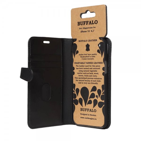 iPhone 12/iPhone 12 Pro Fodral Buffalo Löstagbart Skal Svart