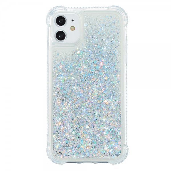 iPhone 12/iPhone 12 Pro Skal Flytande Glitter Silver