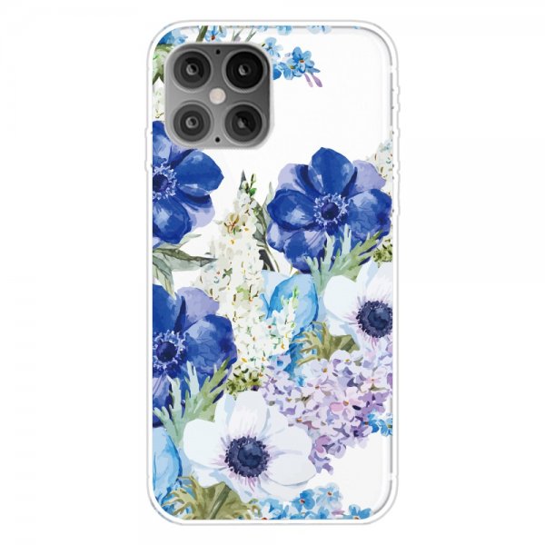 iPhone 12/iPhone 12 Pro Skal Motiv Blå Blommor