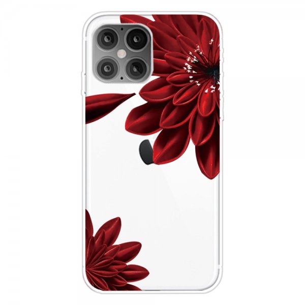 iPhone 12/iPhone 12 Pro Skal Motiv Röd Blomma