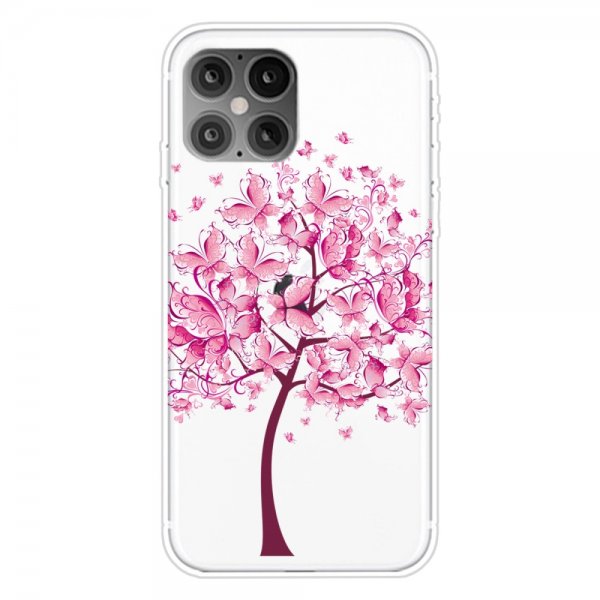 iPhone 12/iPhone 12 Pro Skal Motiv Rosa Träd