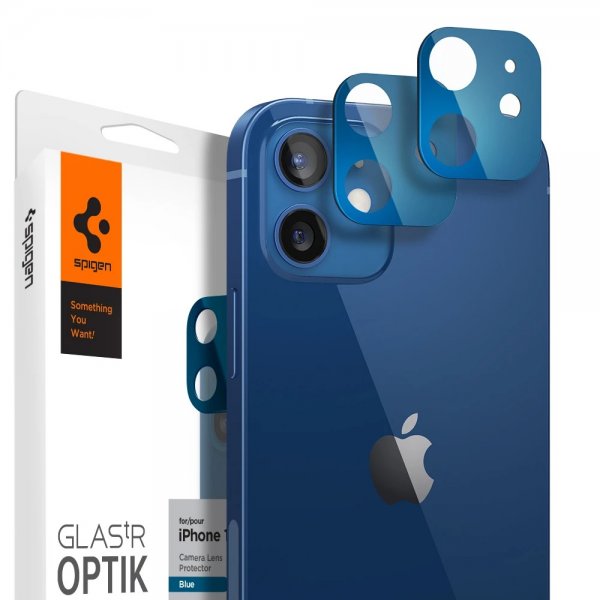 iPhone 12 Mini Kameralinsskydd Glas.tR Optik 2-pack Blå