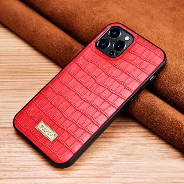 iPhone 12 Mini Skal Krokodilmönster Röd