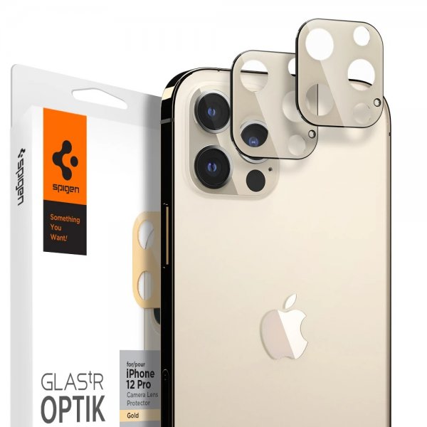 iPhone 12 Pro Kameralinsskydd Glas.tR Optik 2-pack Guld