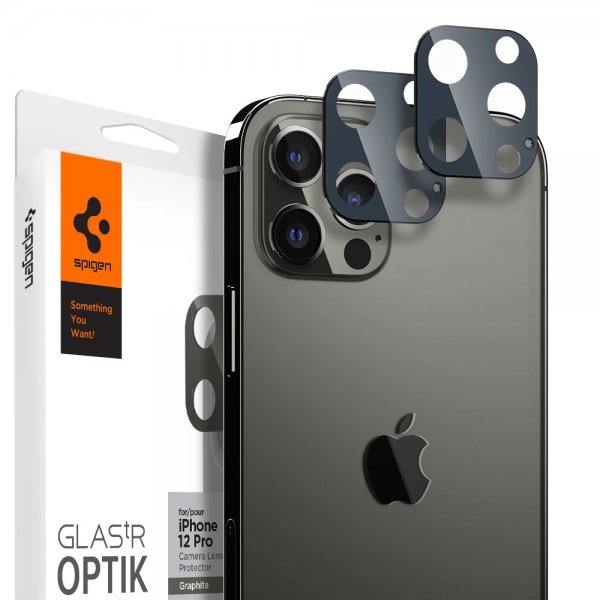 iPhone 12 Pro Max Kameralinsskydd Glas.tR Optik 2-pack Graphite