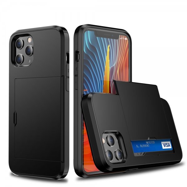 iPhone 12 Pro Max Skal Card Slide Svart