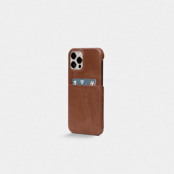 iPhone 12 Pro Max Skal Leather Backcover Brun